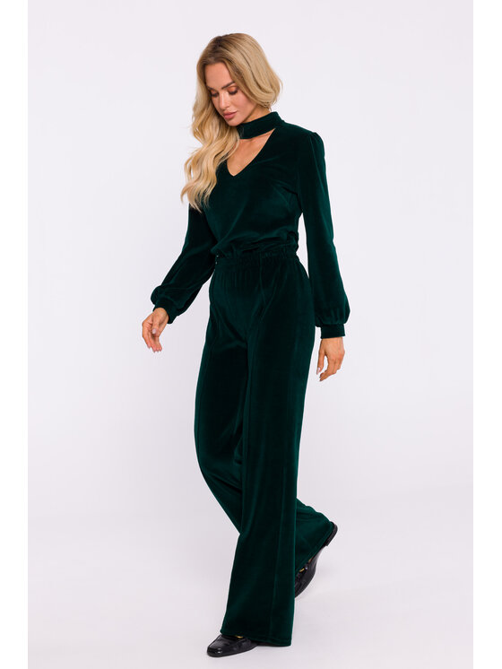 Made of Emotion Made of Emotion Culottes nohavice M830 Zelená Wide Leg