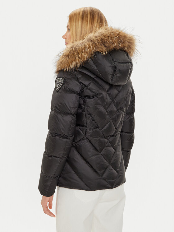 Blauer Blauer Pehelykabát 24WBLDC03051 006047 Fekete Regular Fit