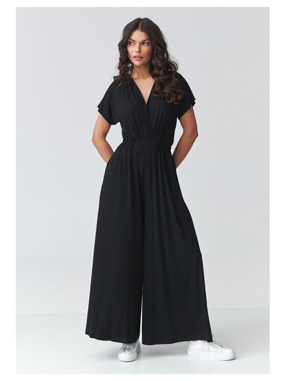Makadamia Makadamia Kombinezon M924 Czarny Loose Fit