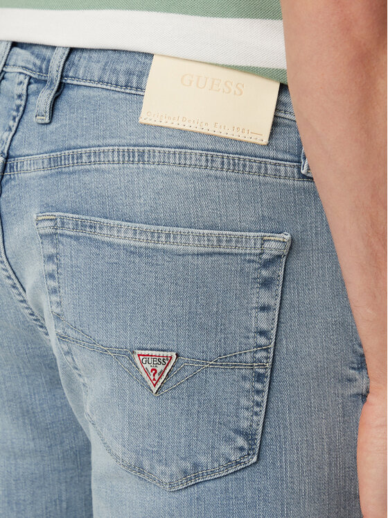 Guess Guess Traperice M6GAS2 D1118 Svijetlo plava Slim Tapered Fit