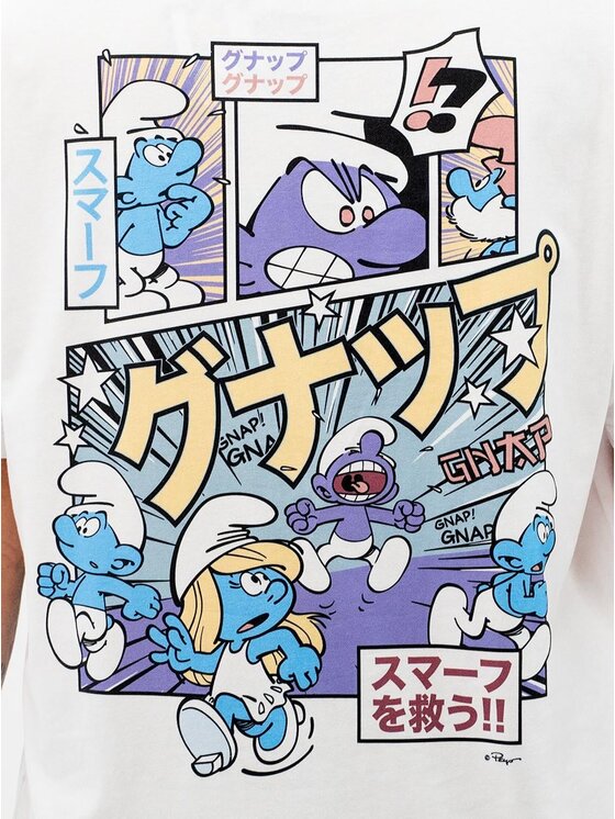 Smerfy Smerfy T-Shirt 113793 Biały Oversize