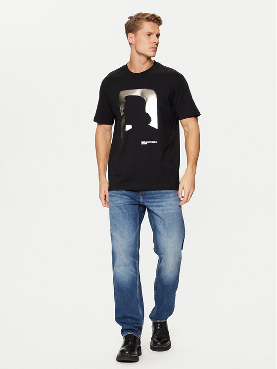 Karl Lagerfeld Jeans Karl Lagerfeld Jeans Marškinėliai A1M17052 Juoda Regular Fit