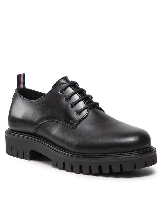 Tommy Hilfiger Tommy Hilfiger Cipele Premium Casual Chunky Lth Shoe FM0FM04210 Crna