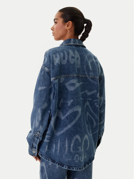 HUGO HUGO camicia di jeans Garesa_4_B 50553558 Blu Oversize