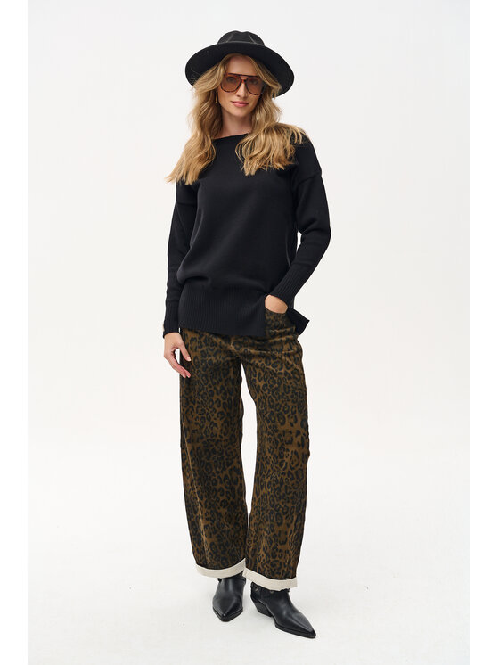 blue shadow blue shadow Sweter Kiro Czarny Regular Fit