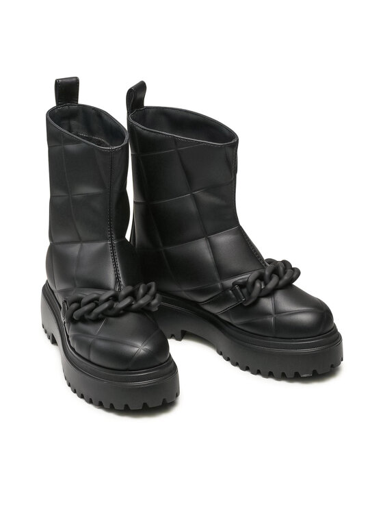 Le Silla Le Silla Botine Stivaletto Ranger Fod. Montone 6411T020M1MMFAK001 Negru