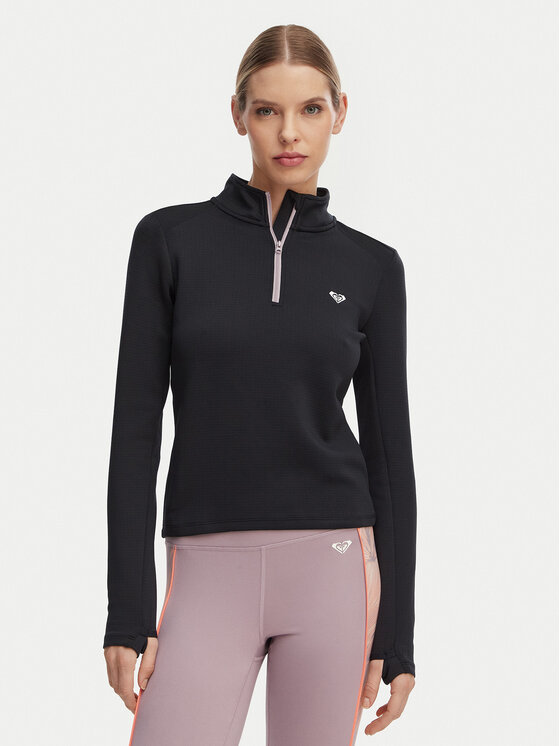 Roxy Roxy Технічна футболка Waves Of Warmth Tech Top ERJFT05033 Чорний Regular Fit