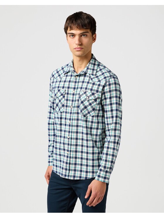 Wrangler Wrangler Koszula 112362384 Niebieski Regular Fit