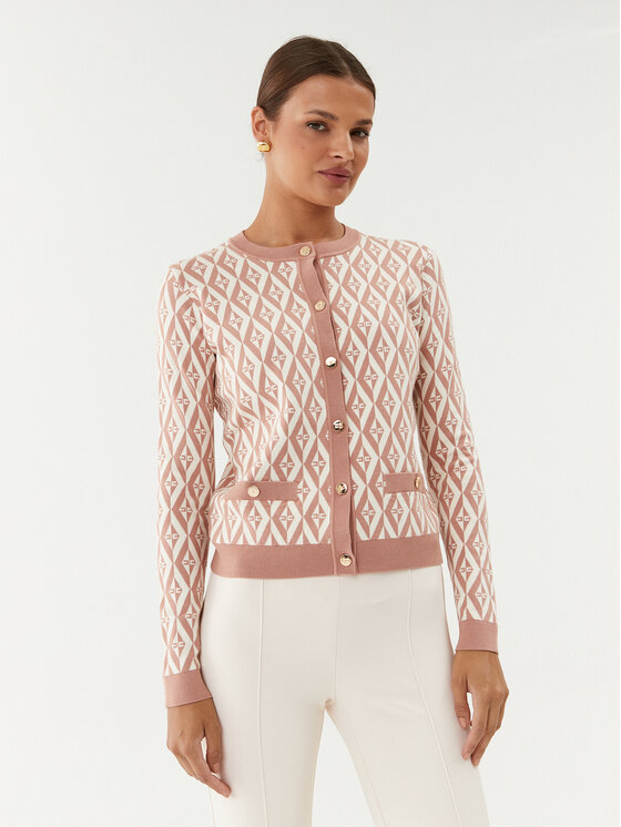 Elisabetta Franchi Elisabetta Franchi Kardiganas MK-64B-36E2-V3000 Rožinė Regular Fit