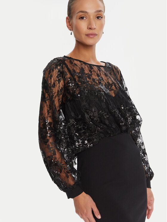 Rinascimento Rinascimento Koktejlové šaty CFC0125098003 Čierna Regular Fit