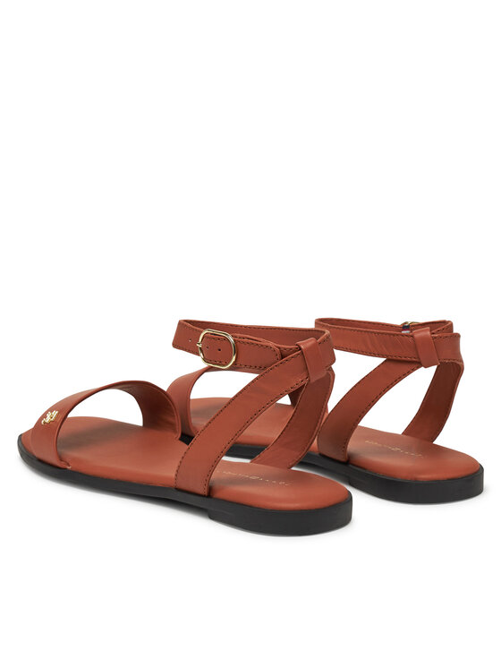 Tommy Hilfiger Tommy Hilfiger Sandale Ankle Strap Leather Sandal FW0FW08422 Smeđa