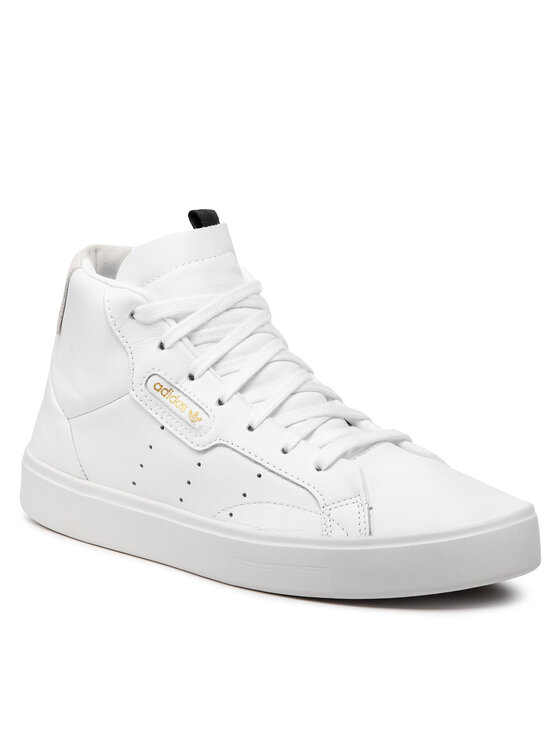 adidas originals sleek mid top trainers in white and grey