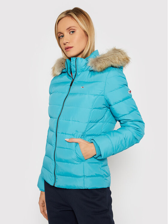 Tommy Jeans Pūkinė striukė Basic DW0DW08588 Mėlyna Regular Fit • Modivo.lt