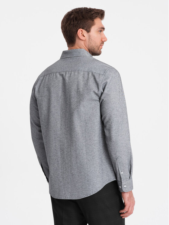 Ombre Ombre Košile OM-SHCS-0148 Šedá Regular Fit