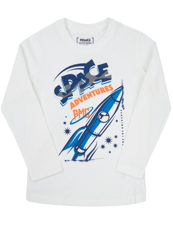 Primigi Bluzka Space Mission 44212017 Biały Regular Fit