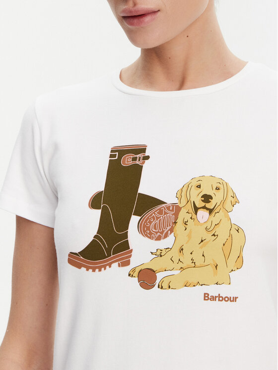 Barbour Barbour Marškinėliai Rowen LTS0668WH11 Balta Regular Fit