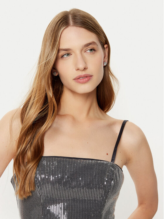 Guess Guess Top W5RH0G WGX40 Srebrny Slim Fit