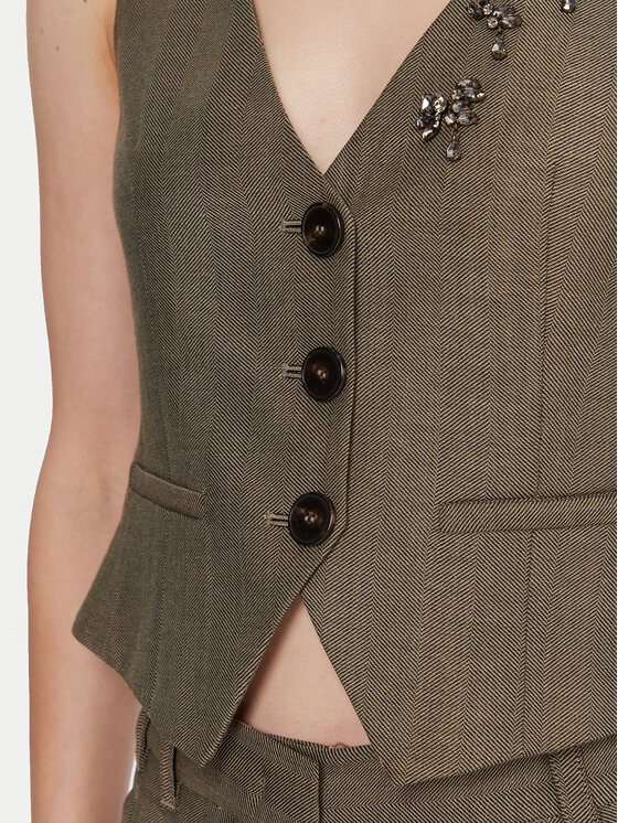 Marella Marella Kostiuminė liemenė Cantico 2523156031 Chaki Slim Fit