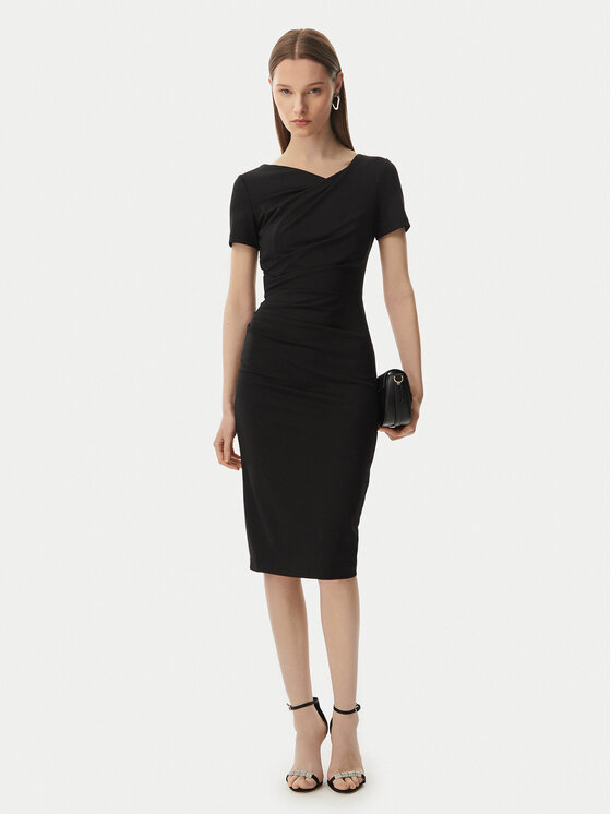 Rinascimento Rinascimento Koktel haljina CFC0129420003 Crna Slim Fit