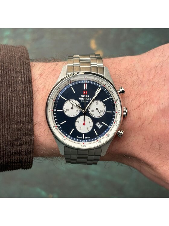 Swiss Military by Chrono Swiss Military by Chrono Zegarek SM34081.03 Srebrny