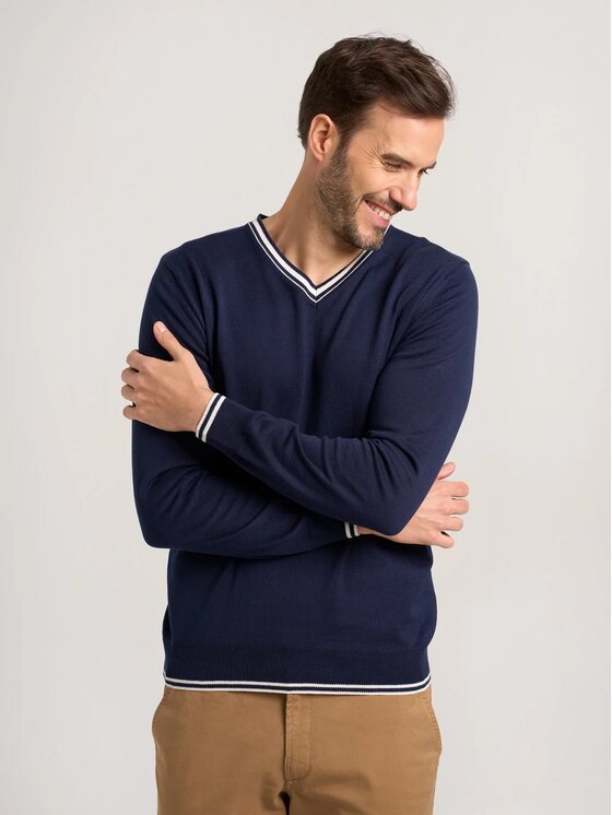 Willsoor Willsoor Sweter 71851 Granatowy Regular Fit