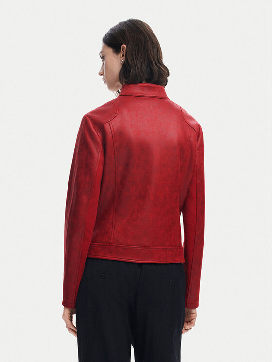 Desigual Desigual Giacca di pelle 25SWEW46 Rosso Regular Fit
