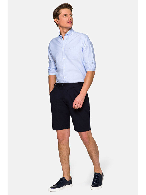 Lancerto Lancerto Szorty materiałowe Borneo Granatowy Regular Fit
