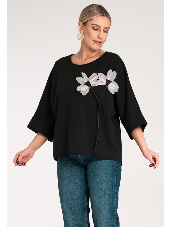FIGL FIGL Blusa M1118 Nero Regular Fit