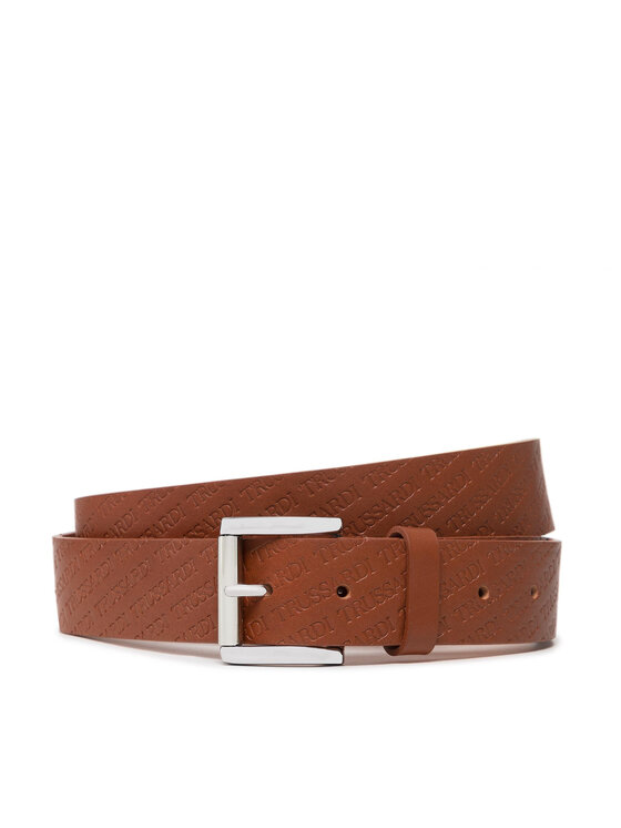 Trussardi Moški pas Belt Full Logato 71L00128 Rjava