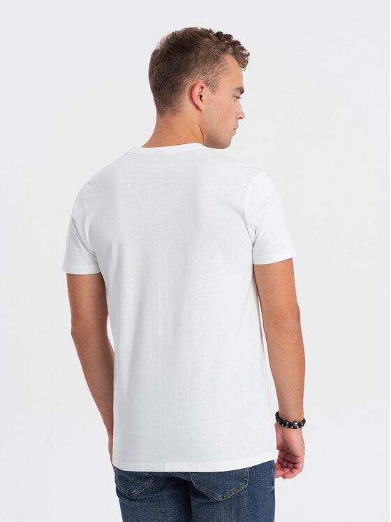 Ombre Ombre T-Shirt OM-TSPT-0165 Bílá Regular Fit
