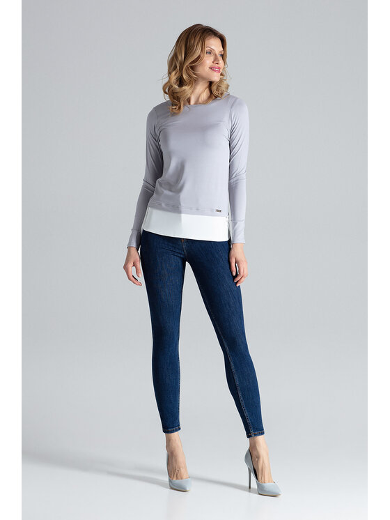 FIGL FIGL Blúzka M374 Sivá Regular Fit