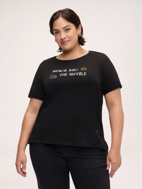 Fiorella Rubino Fiorella Rubino T-shirt G0EPL009366N033 Nero Regular Fit