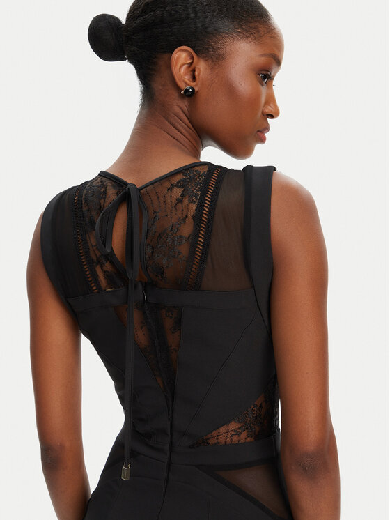 Babylon Babylon Koktejlové šaty EL0734 Černá Slim Fit