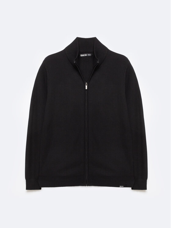 BIG STAR BIG STAR Sweter OLAFI Czarny Basic Fit