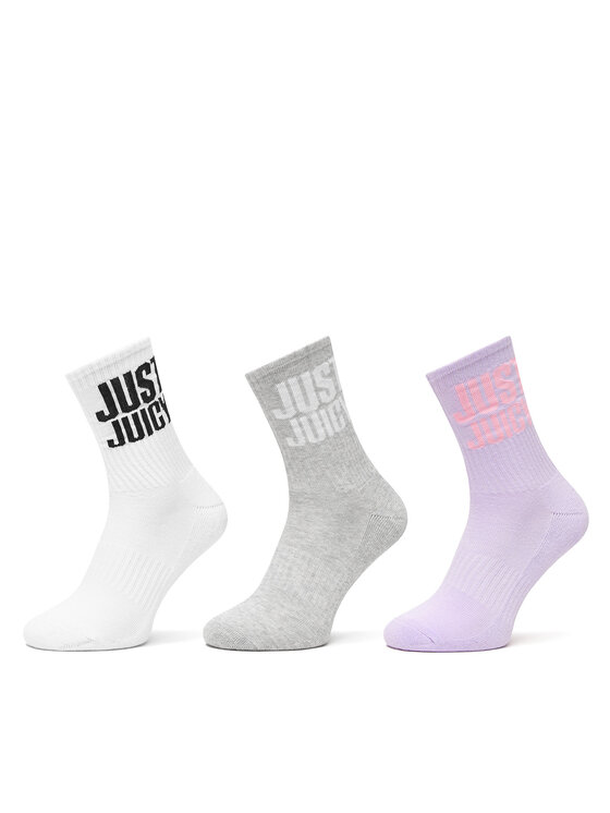 Juicy Couture Zestaw 3 par wysokich skarpet damskich Just Juicy JCAXS225706 Kolorowy