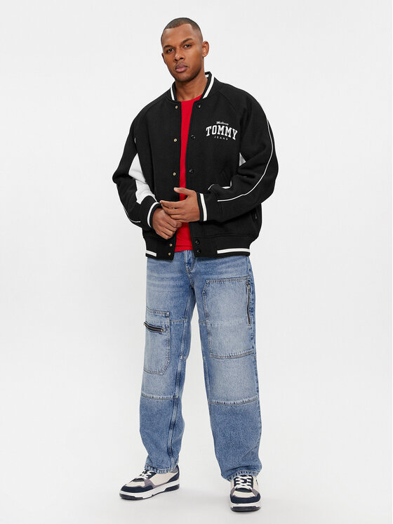 Tommy Jeans Tommy Jeans Bunda pro přechodné období Tjm Wool Varsity Bomber DM0DM17884 Černá Regular Fit