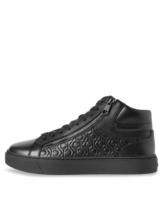 Calvin Klein Calvin Klein Sneakers High Top Lace Up W/Zip Mono HM0HM01180 Nero