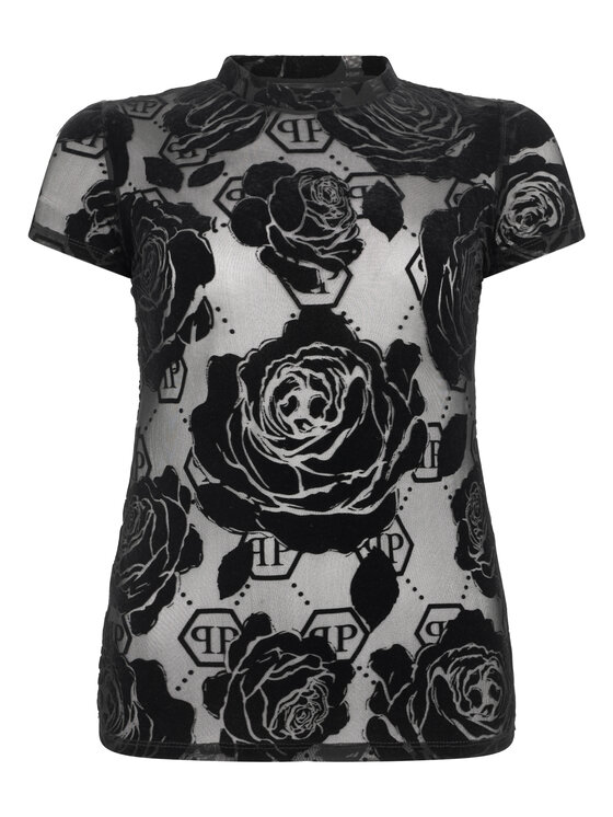 PHILIPP PLEIN PHILIPP PLEIN T-Shirt 31059 Černá Skin Tight Fit