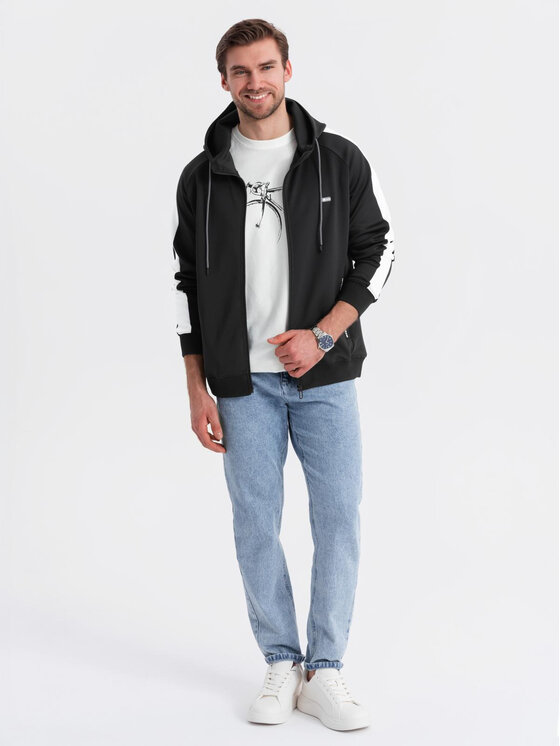 Ombre Ombre Mikina OM-SSZP-0210 Černá Regular Fit