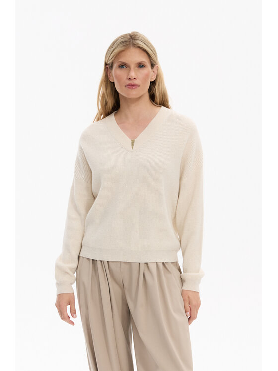 Deni Cler Milano Deni Cler Milano Sweter T-DC-S456-F5-90-12-1 Beżowy Regular Fit
