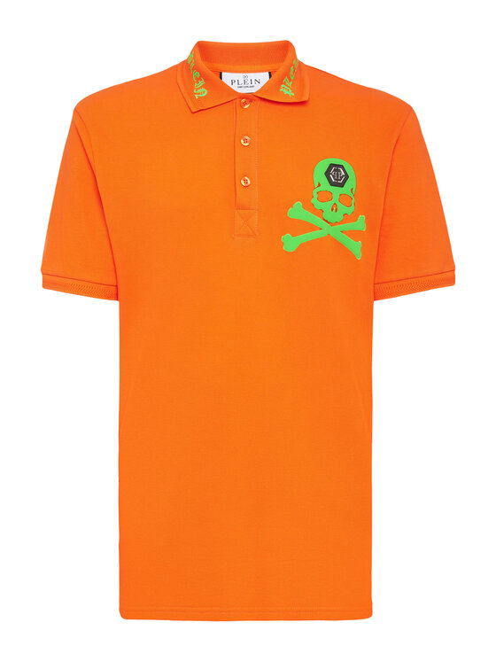 PHILIPP PLEIN PHILIPP PLEIN Polo 231 Pomarańczowy Slim Fit