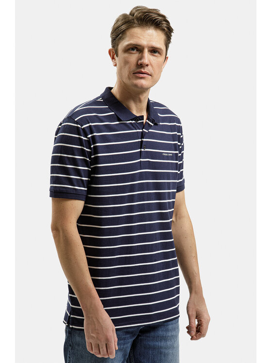 Cross Jeans Cross Jeans Polo 16053-001 Granatowy Regular Fit