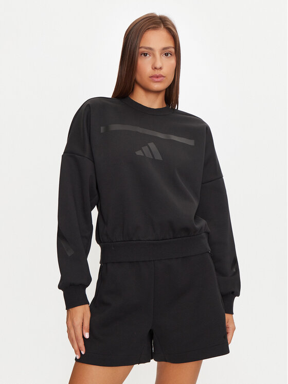 adidas Mikina Z.N.E. JE7855 Čierna Loose Fit