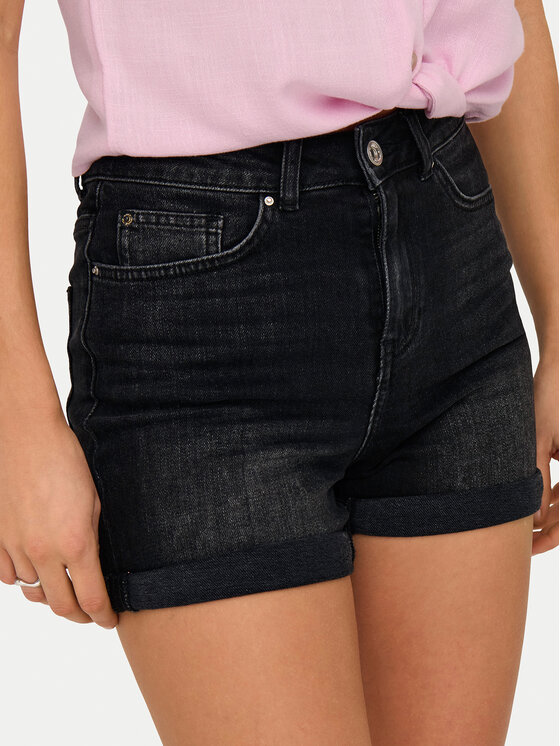 ONLY ONLY Τζιν σορτσάκια Josephine 15321381 Μαύρο Regular Fit
