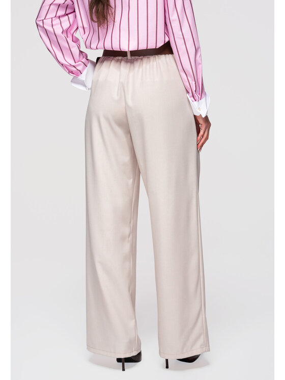 Ombre Ombre Spodnie materiałowe OW-PACP-0101 Beżowy Relaxed Fit