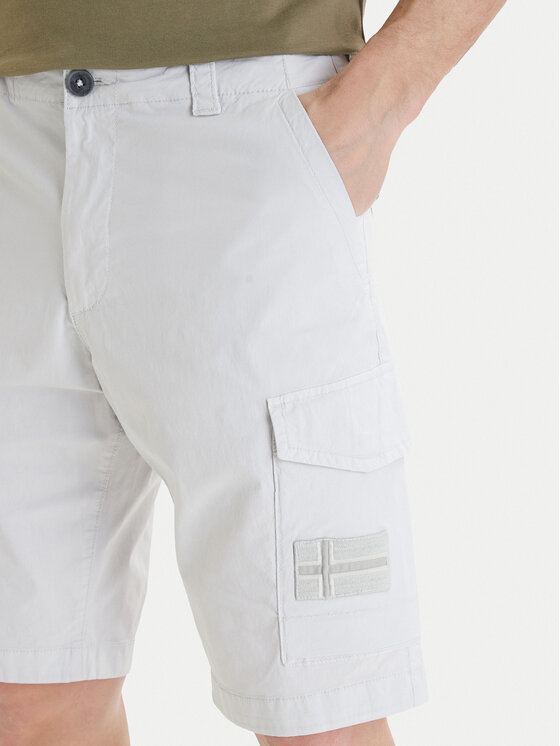 Napapijri Napapijri Pantalon scurți din material N-Horton NP0A4HOS Gri Regular Fit