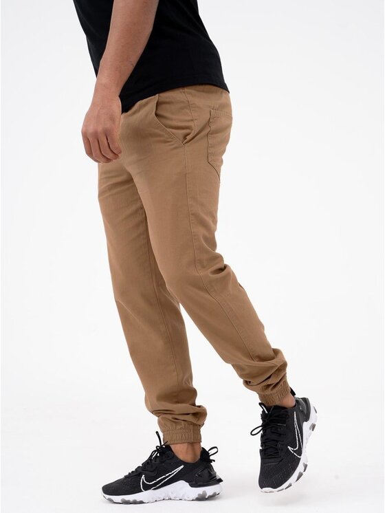 Jigga Wear Jigga Wear Joggery Na co dzień wygodne dzoger regulowane 90945 Brązowy Regular Fit