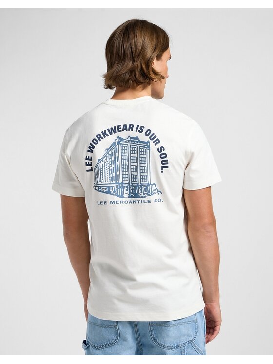 Lee Lee T-Shirt GRAPHIC TEE Beżowy Regular Fit
