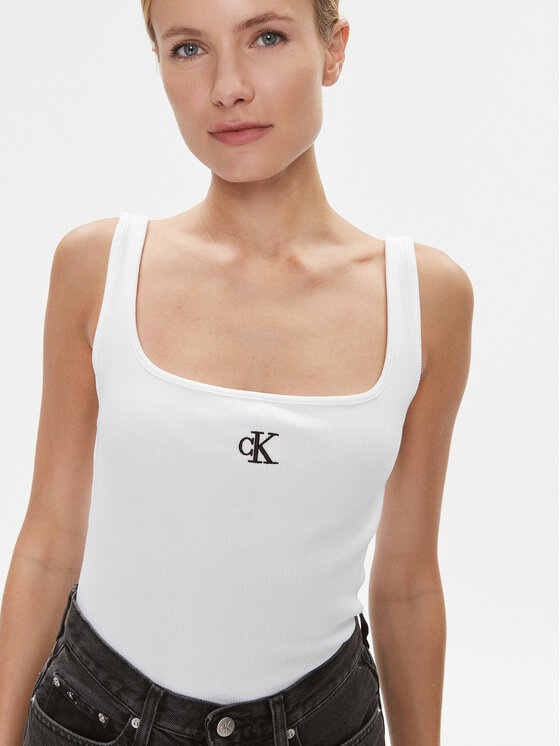 Calvin Klein Jeans Calvin Klein Jeans Top J20J223192 Alb Relaxed Fit