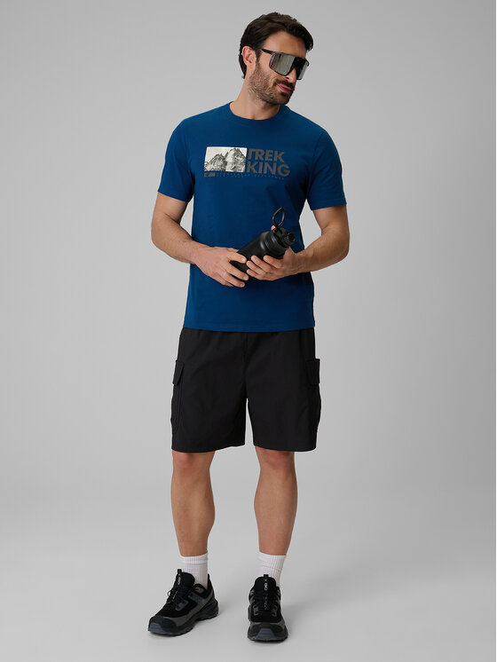 4F 4F T-Shirt TREKKING Turkusowy Regular Fit
